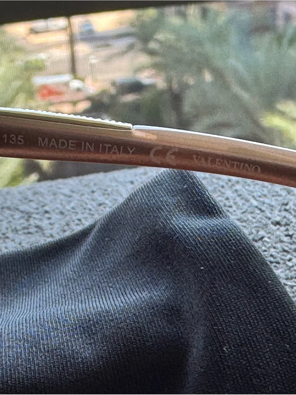 Valentino Rose Gold Gradient Cat-Eye Sunglasses with crystals.